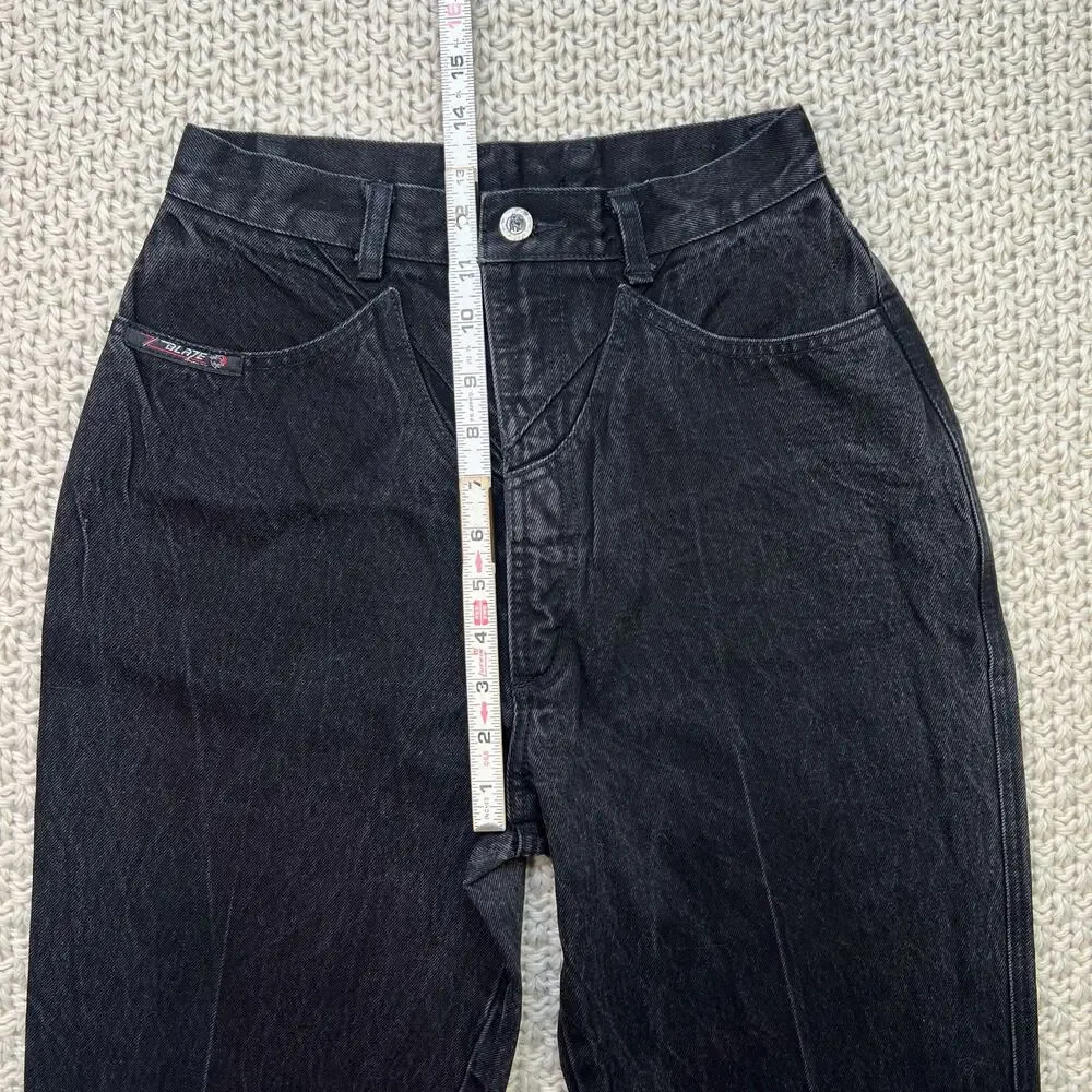 Vintage Western Yoke Z Blaze Black Fire 'Hold Up' Jeans 7/27 - Size‎ 24 x 34.5